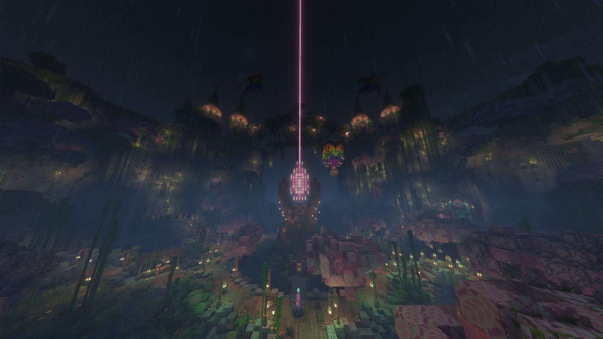 Spawn at night in the rain